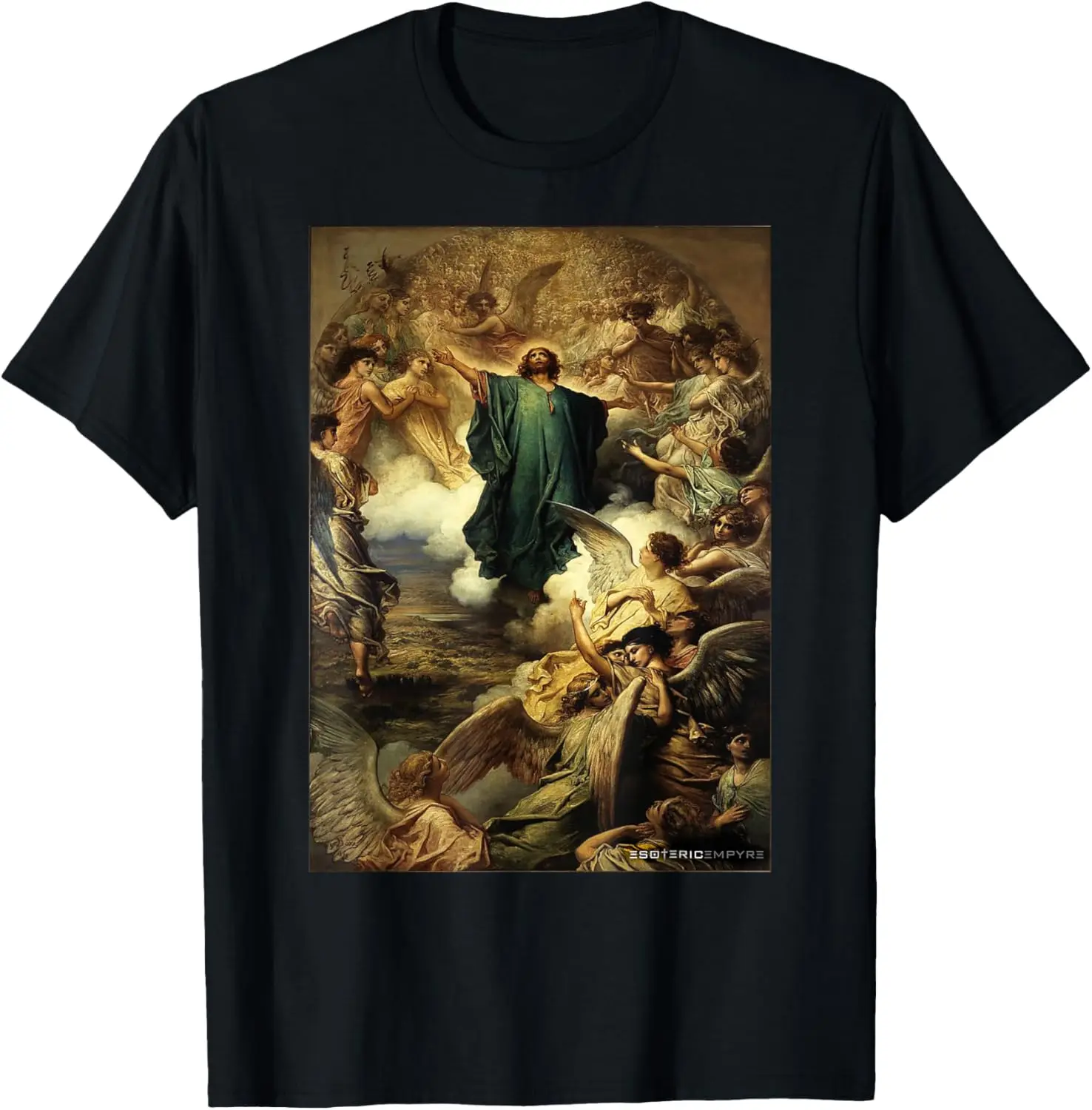 

Jesus Christ Ascension Gustave Dore Heaven Angels T-Shirt Motorcycle