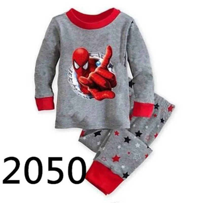 Boys Long Sleeve Pajamas Set For Kids Pyjama Girls Sleepwear Mickey Toddler Pijama Infantil Children Spiderman Clothes Baby 2-7Y