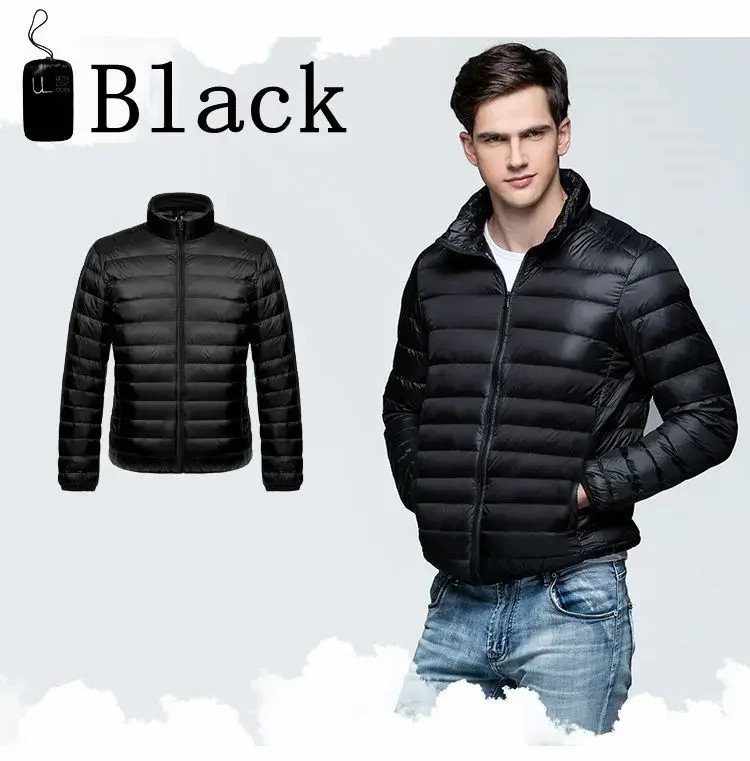 Men Stand Collar Puffer Jacket 2023 New Ultra Light Windbreaker Men\'s Down Coat  Spring and Autumn Men  Casual Loose Parkas