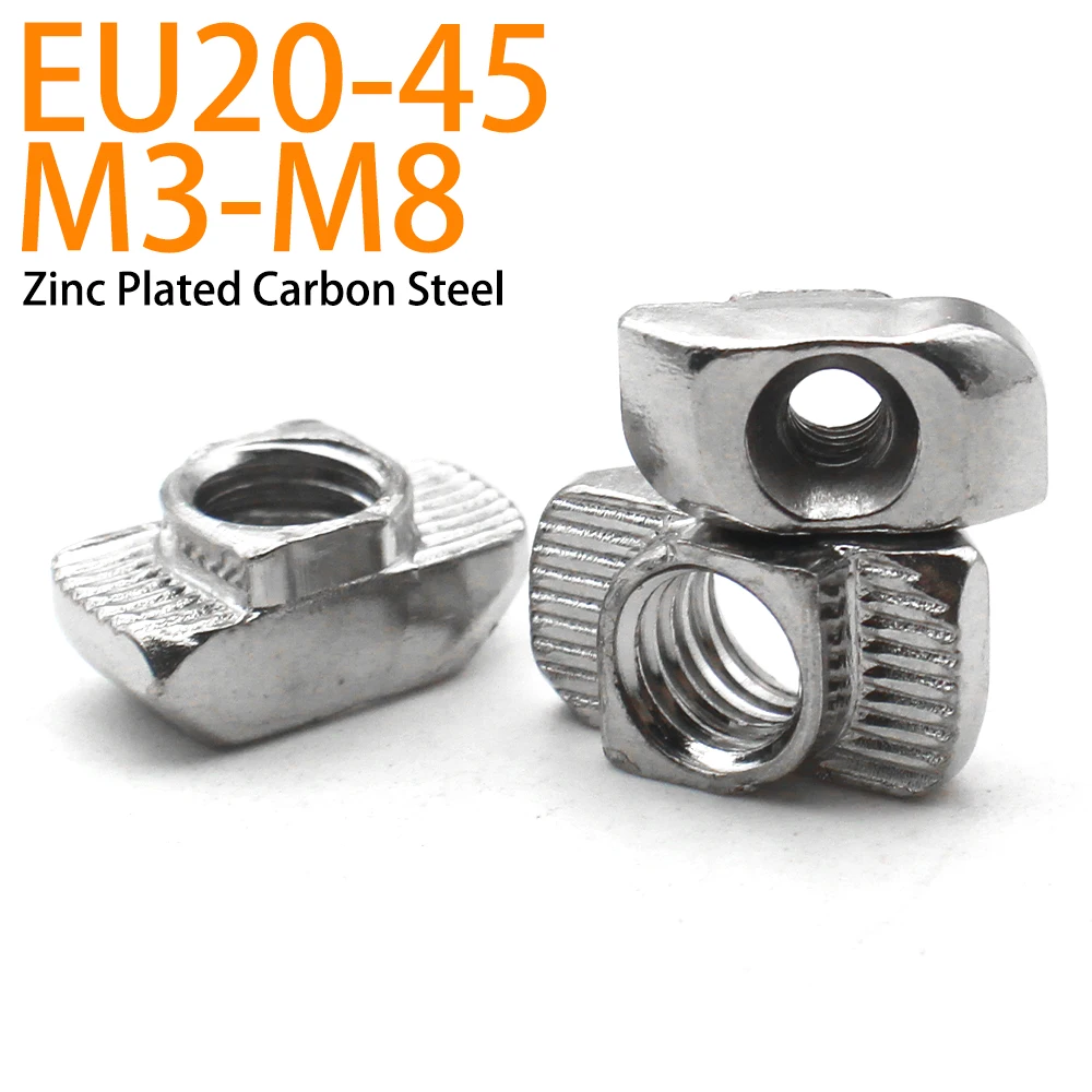 

10/20pcs EU Standard T-Slot Sliding Nut M3 M4 M5 M6 M8 T Type Nut 2020 3030 4040 4545 Extrusion Profile Connector Fastener