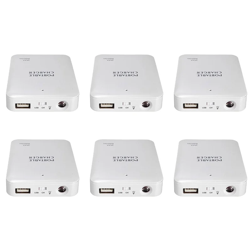 

BMBY-6X USB Power Bank Charger Battery External Packing Box Battery Battery Charger Emergency Charger Charger 4X AA White