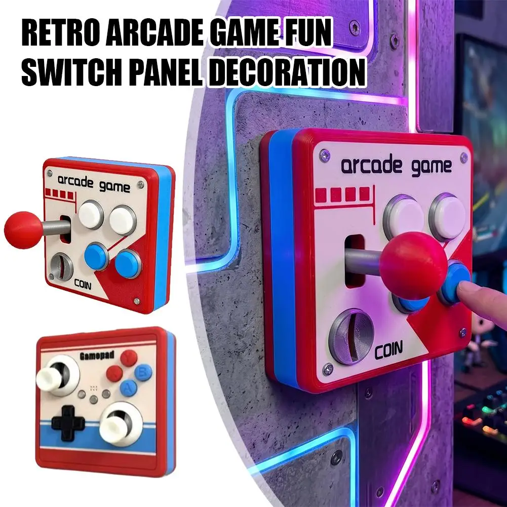 Plaque de commutateur murale créative en forme de joystick de jeu rétro imprimée en 3D, taille standard 86, pour la décoration de la maison et de la chambre