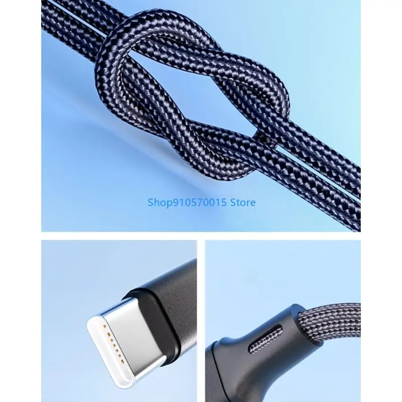 B95C PD100W Charging USB C Cable Type C To Type C 1M Fast Charging Wire Nylon Braided For Mobile Devices