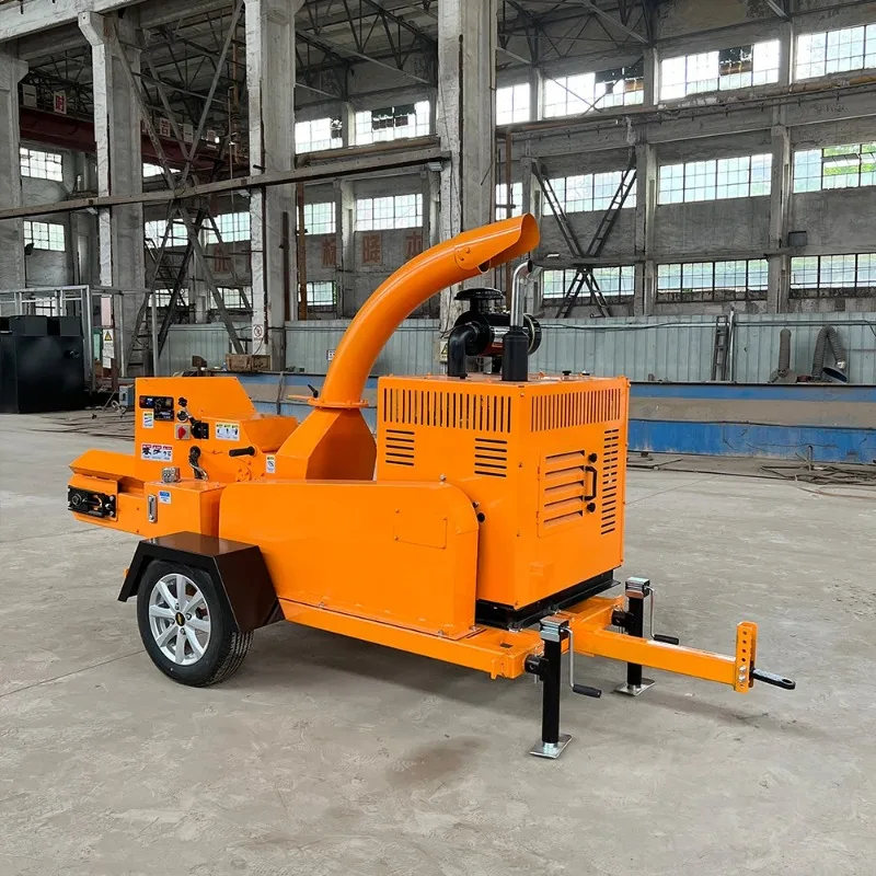 Integrated Mobile Diesel Wood Crusher Granulator for Sawdust Powder