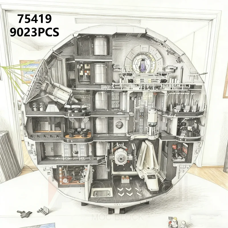 75419 Ucs Death Star Modelo Montar Bloco de Construção Criativo Presente 9023Pcs Tijolo Brinquedo Educacional para Crianças