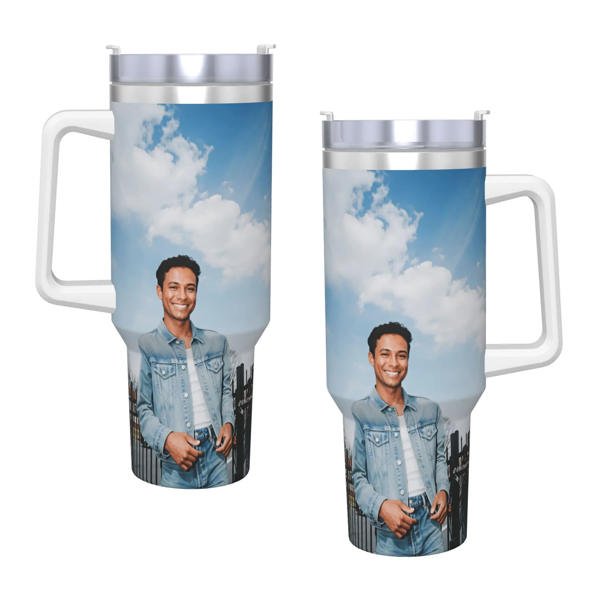 Jaafar J-Jackson Tumbler  Hot Drinks Water Bottle Insulated Stainless Steel Thermal Mug Graphic Beach Mugs Cup