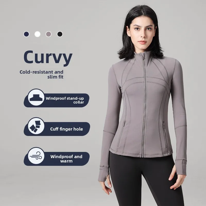 

Women's Yoga Fitness Jacket, Slim Fit Professional Quick Drying Jacket, Running Slimming Sports Long Sleeved Yoga Suit Top