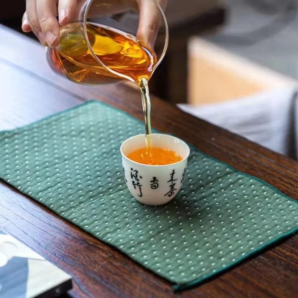 Zen Ramie Linen Tea Towel Multipurpose Cloth Kung Fu Teapot Mat Kitchen Towel Coaster Hand Towels Tea Table Rag Tea Table Use