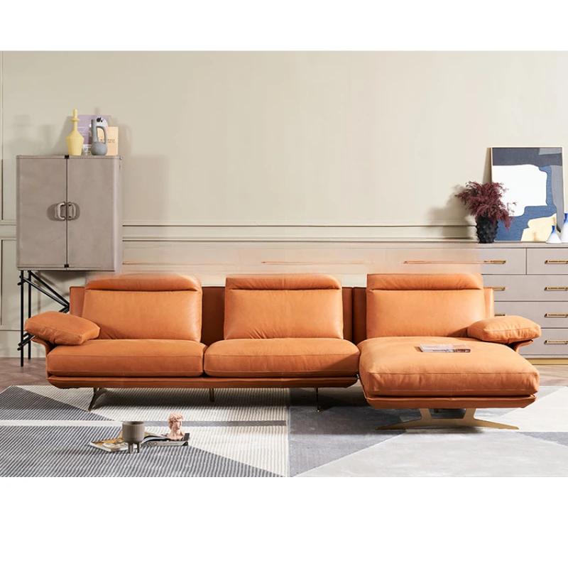 Leather sofa/luxury minimalist living room leather sofa