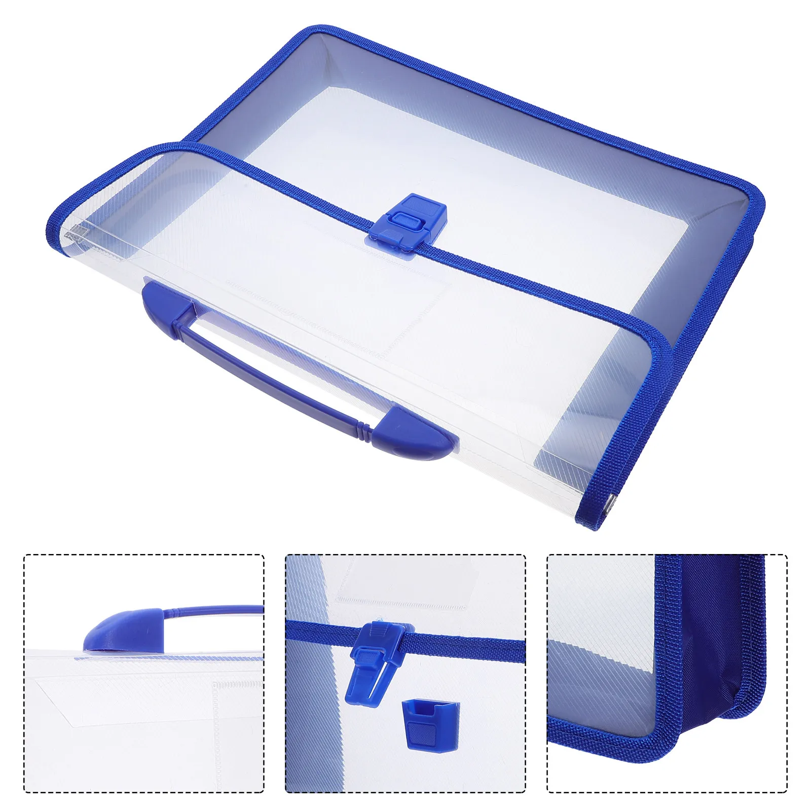 

Набор из 1 водонепроницаемой прозрачной папки-органайзера для документов с расширяемым отделением, пластиковый, с кнопкой-защелкой, ручкой, портативный, для офиса