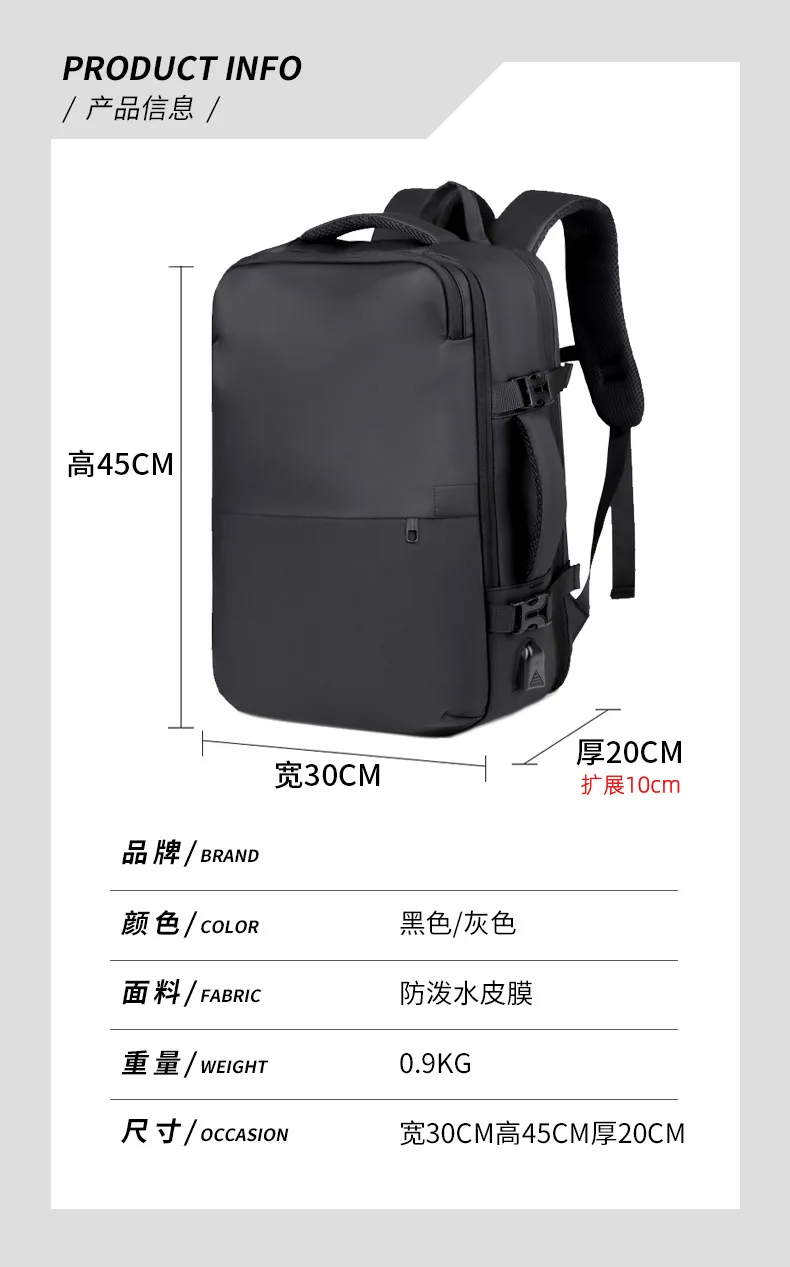 Business Backpack for Men Women,Versatile Travel Laptop Bag for Short & Long Trips,Commuter Daypack with USB Charging Port