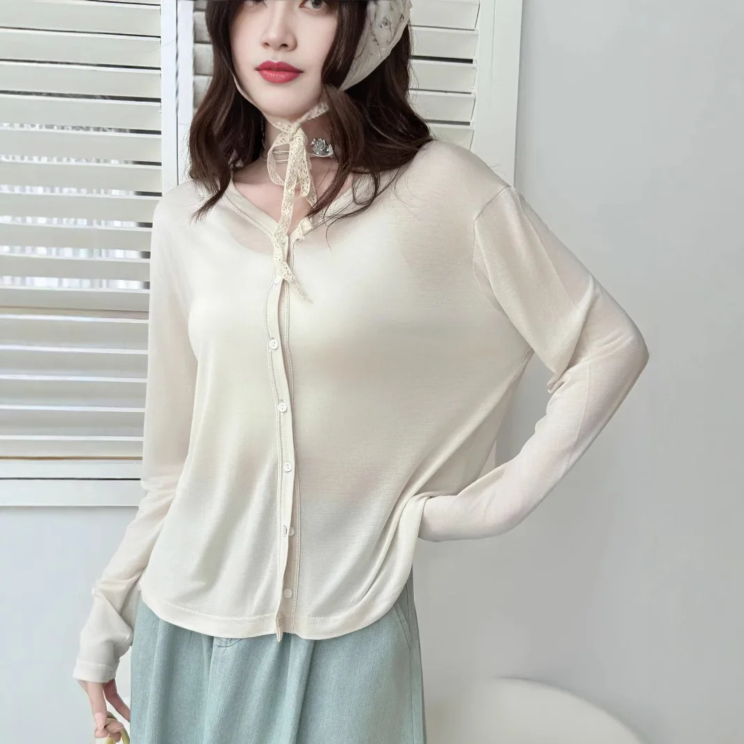 

Кардиган с солнцезащитным кремом 2200, кондиционер, Sugi, весна/лето, одинаковая юбка, тонкий вязаный женский топ