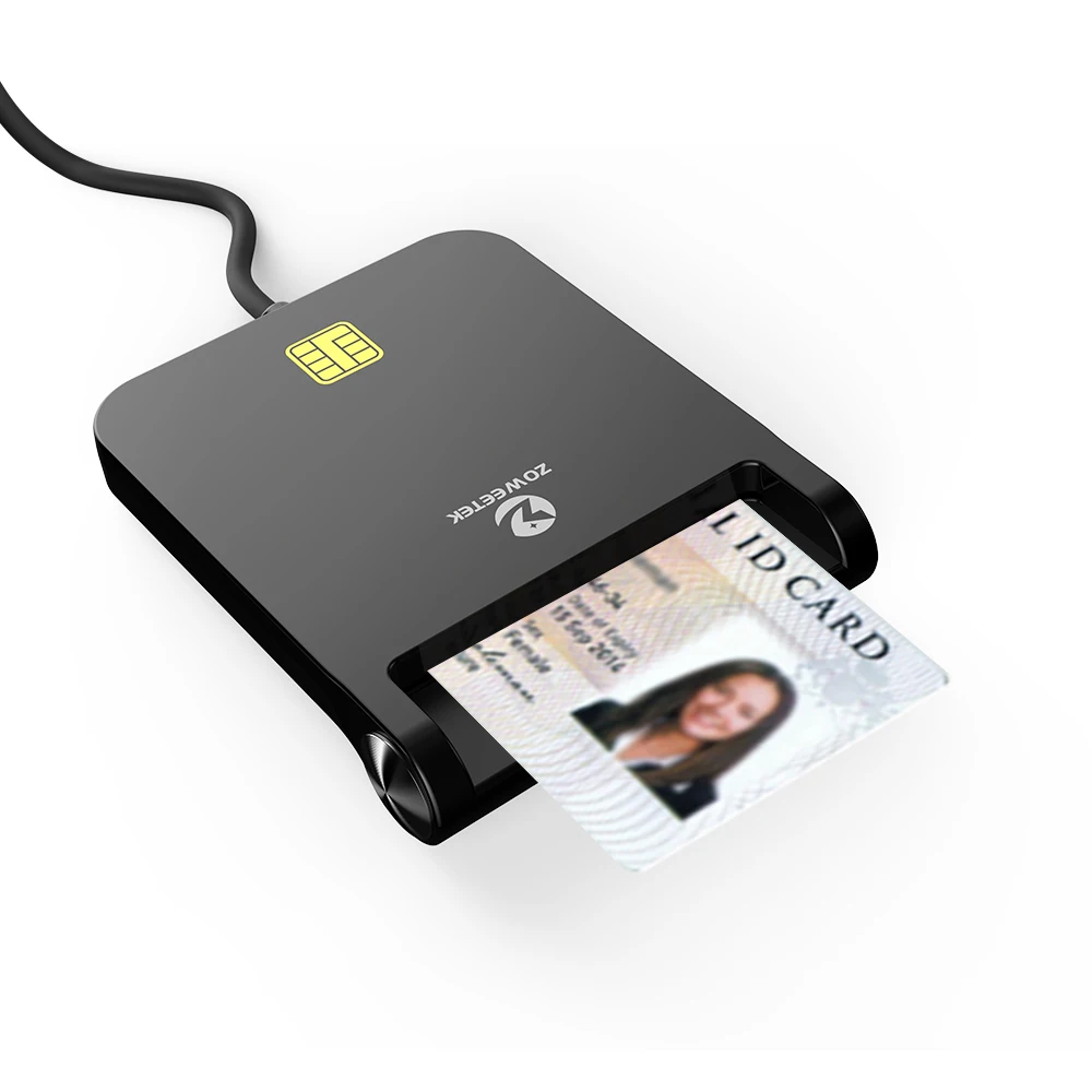 Hot Sale Zoweetek ID Card Reader for EMV Bank DNI CAC USB Chip Smart Card Reader