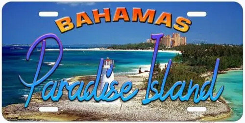Paradise Island Bahamas Novelty Car License Plate Aluminum