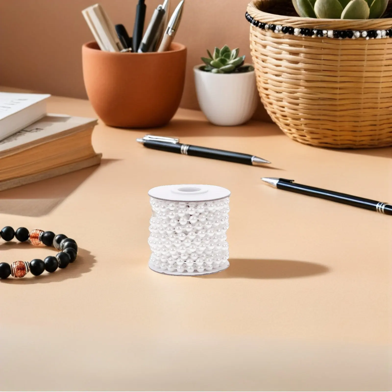 

5-метровая нить искусственного жемчуга с бусинами для рукоделия, изготовления украшений, свадебного и рождественского декора