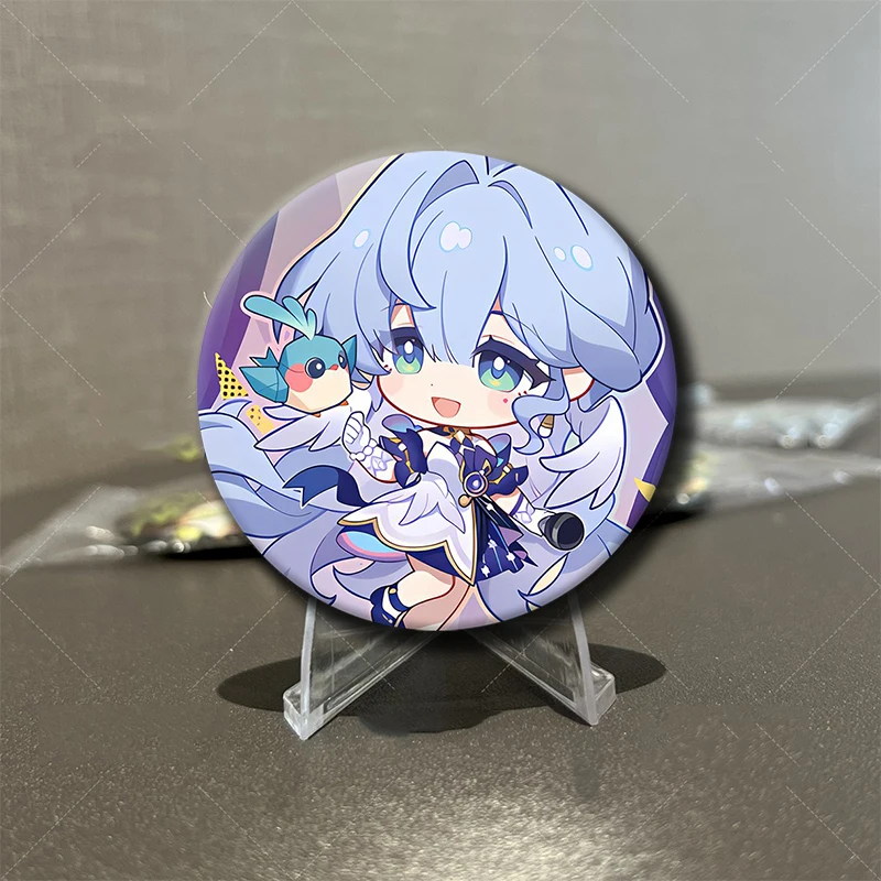 58mm Anime Character Robin Pins Tinplate Badge Cartoon Robin Brooches for Backpack Hat Clothes