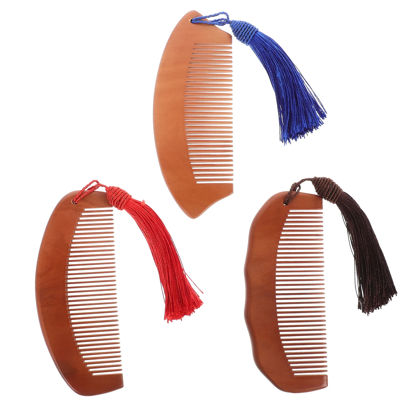 

3 шт., деревянная расческа с мелкими зубьями, антистатическая маленькая карманная портативная расческа из персикового дерева для женщин, расчески для женщин, портативная деревянная расческа,