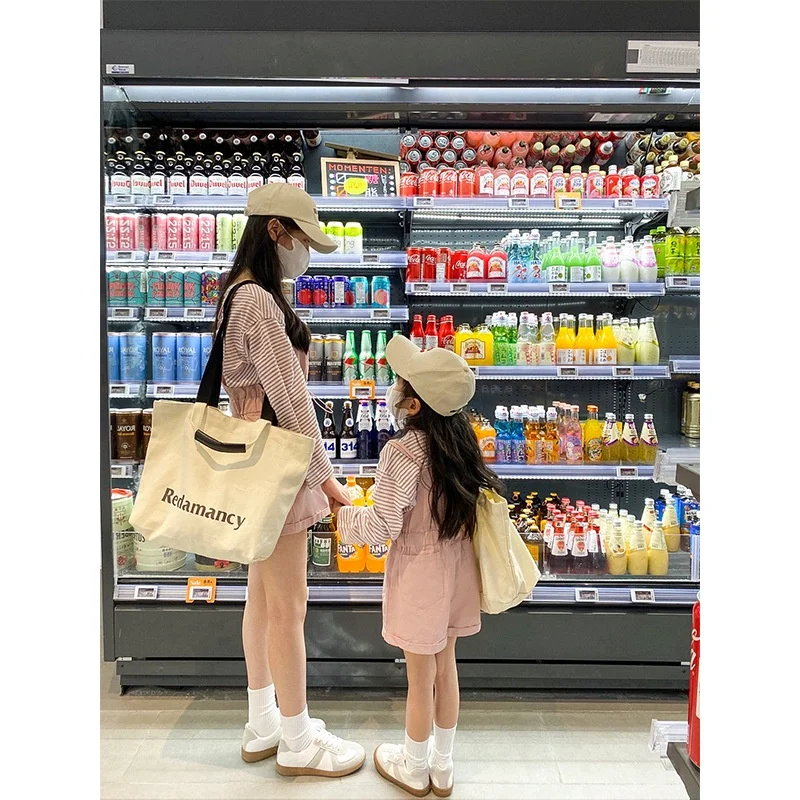 Family Sets Parent-Child Leisure Suit Spring and Autumn Mother-Daughter Matching Outfit Korean Style Striped Suspenders Pants