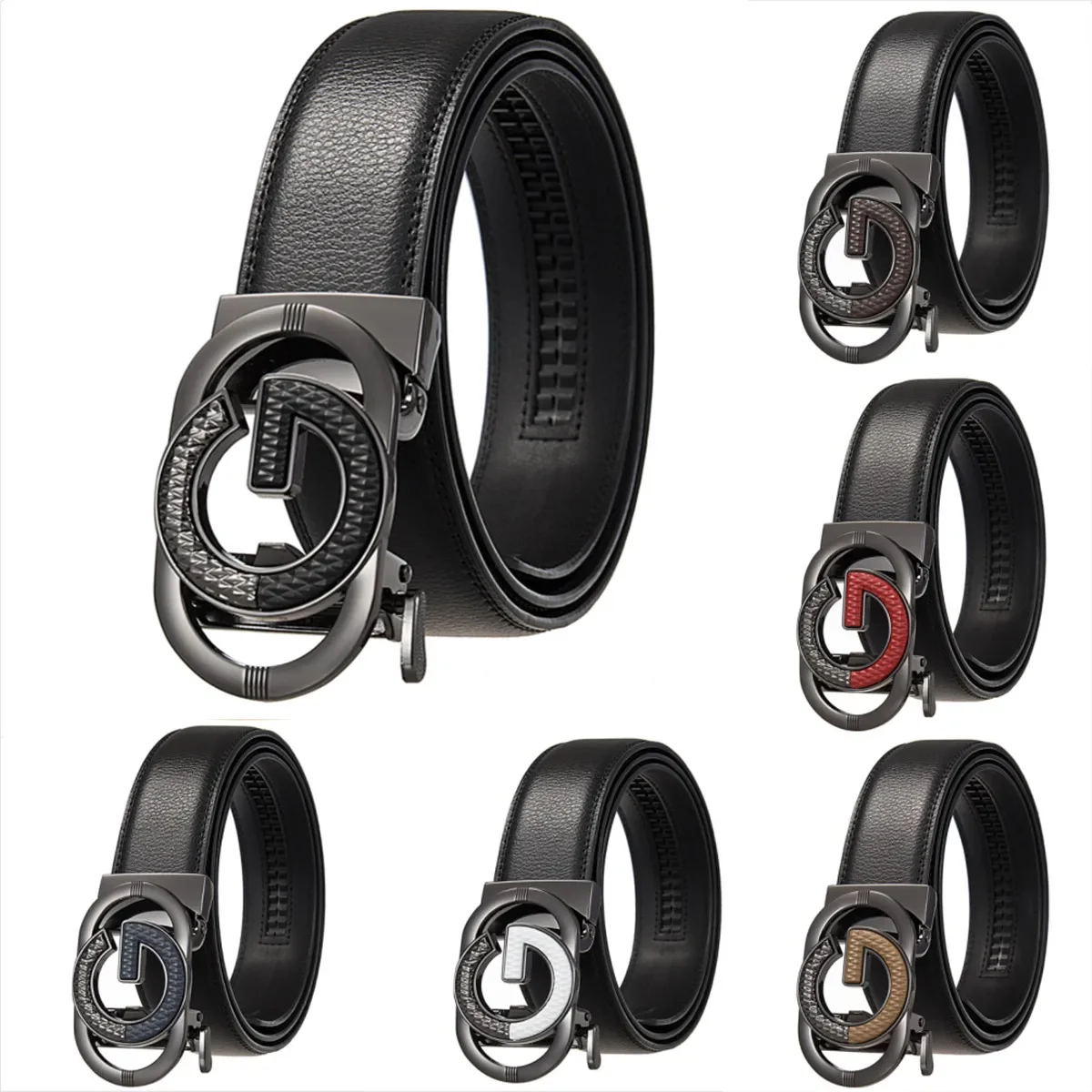Designer 3,5cm Hochwertiger Ledergürtel für Herren mit Männlicher Schnalle Jeans-Accessoire