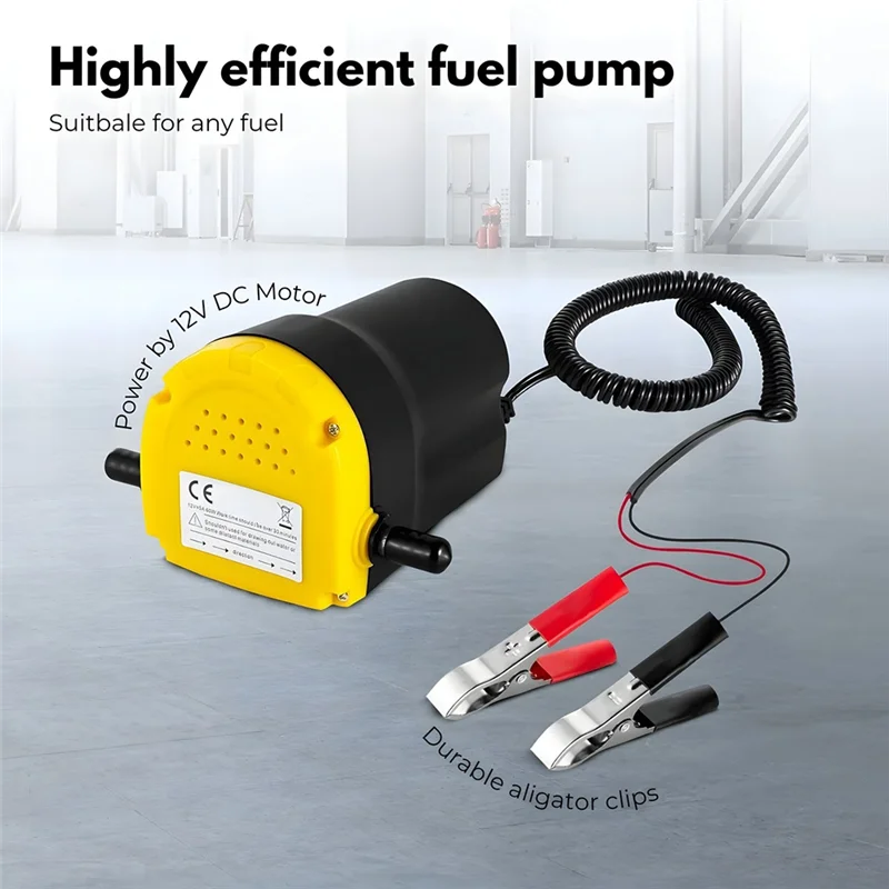 ABBO-Compact 12V Self-Priming Electric Oil Pump, DC Portable Oil Extractor For Efficient Engine Oil Change