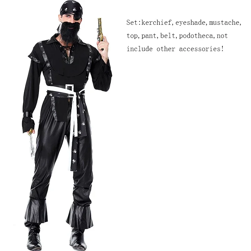 Costume da pirata sexy da donna per uomo adulto Costume da pirata dei Caraibi Gioco di Halloween Ruolo da pirata Cosplay Abiti da festa fantasia