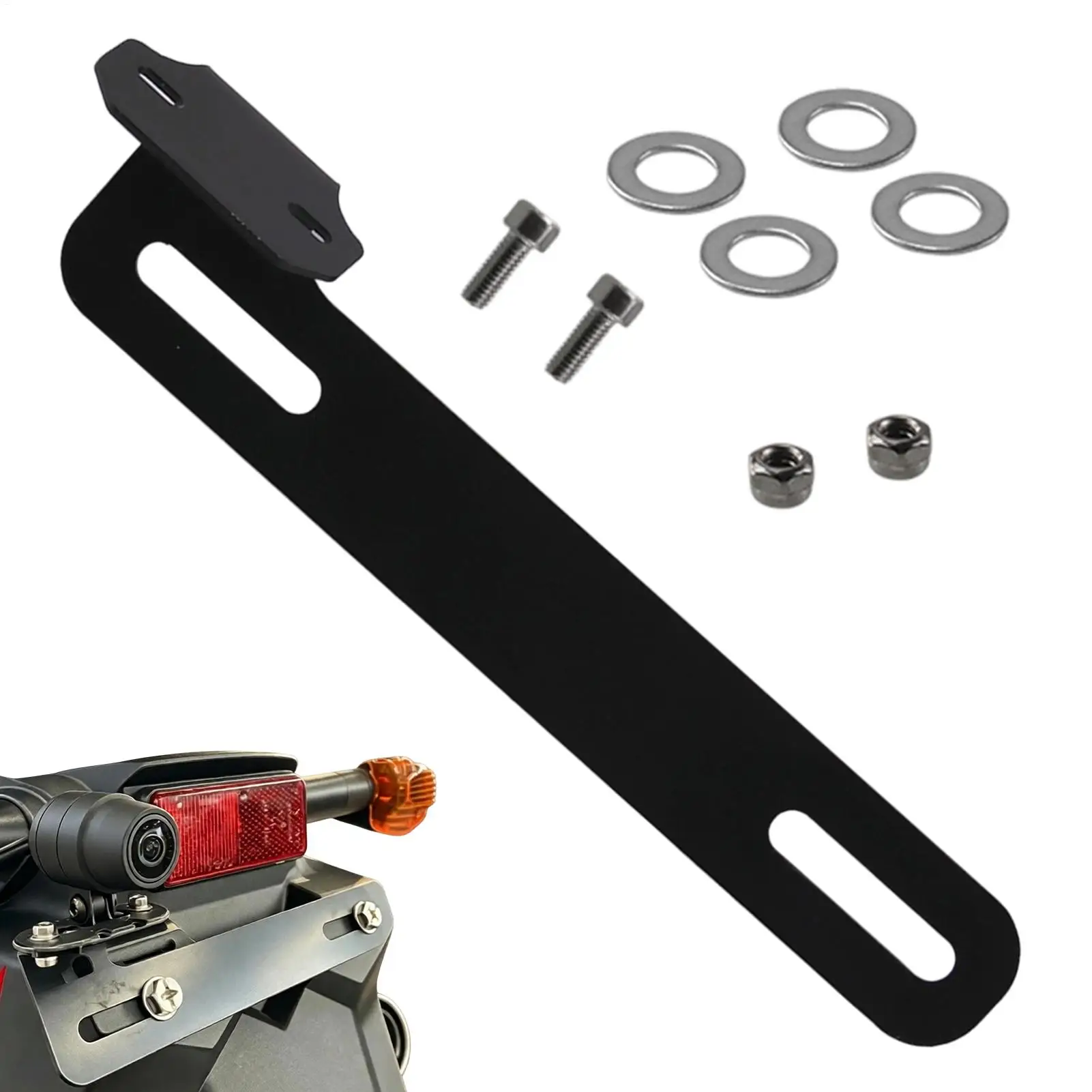 Motorcycle Rear Camera Bracket Rust-Proof Mounting Holder Rear License Plate Bracket for Beginner Enthusiast Action Camera