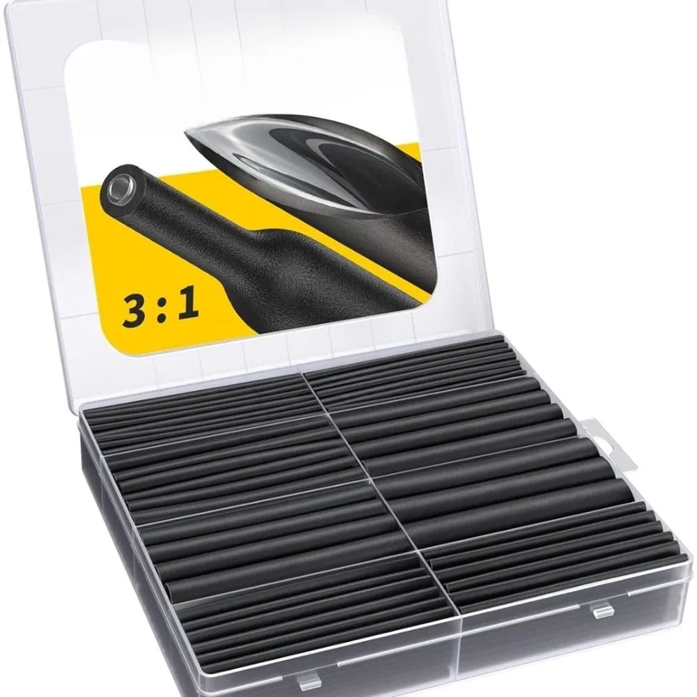 

Waterproof Heat Shrink Tubing Kit Thickened Sealed Industrial Heat-Shrink Tubing 3:1 Black Double Wall Heat Shrink Tubing
