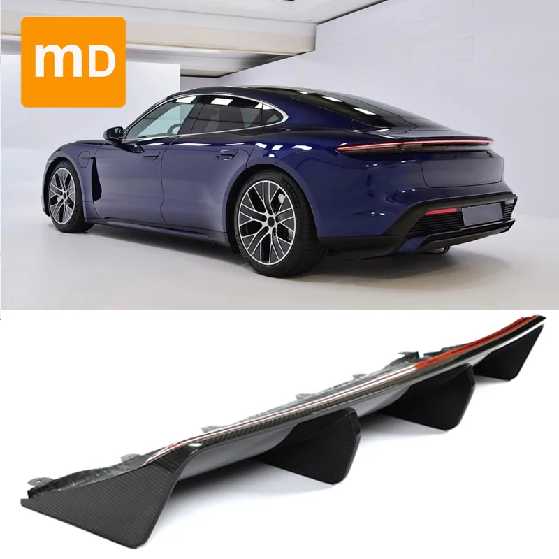 

For Porsche Taycan 4S 4-Door ELECTRIC Car 2019 2020 Dry Carbon Fiber Rear Bumper Diffuser Body Kit Upgrade Car Accessories