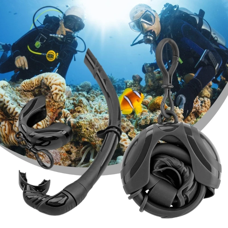 Menggulung Snorkel Silikon untuk Menyelam Spearfishing, Menyelam Bebas, Snorkeling