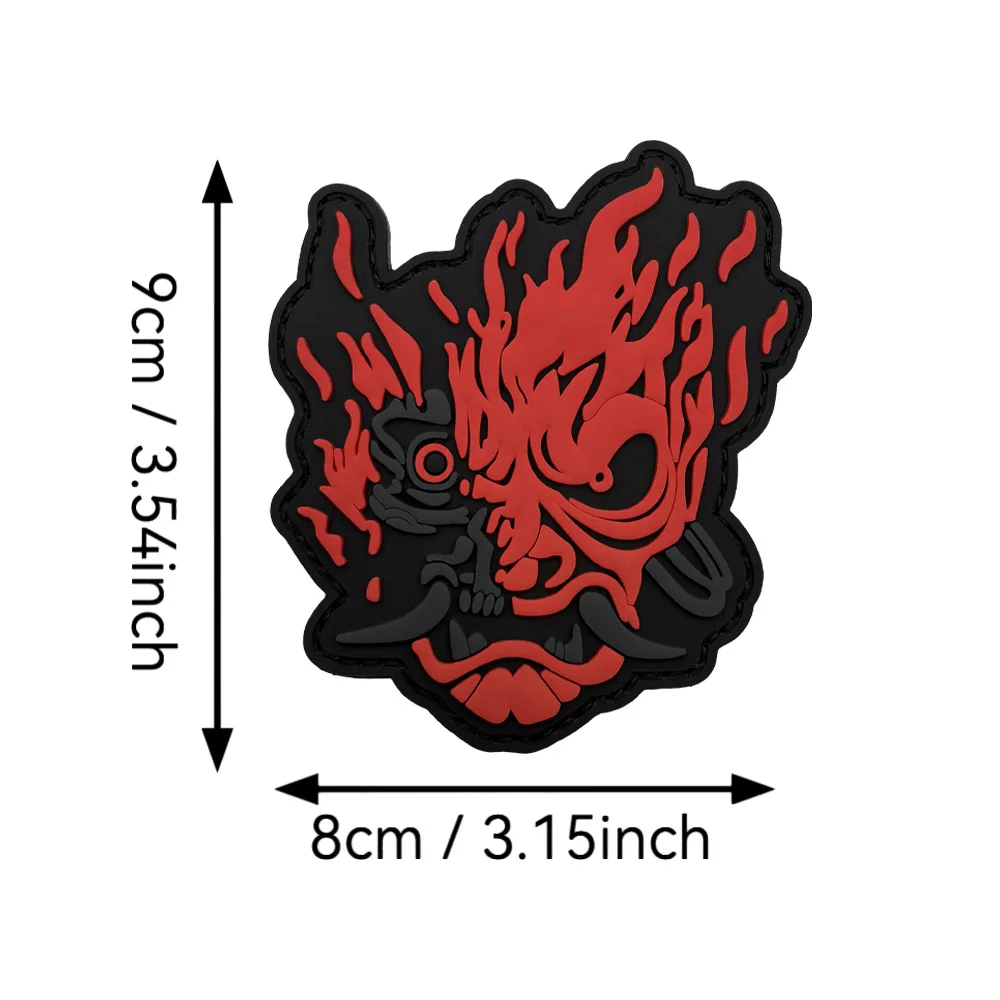 Ein Cyberpunk-Muster PVC-Aufkleber Moral-Patch Abzeichen mit Leuchteffekt im Dunkeln, für Armbinden, Rucksäcke, aus weichem Gummi – Detail 15