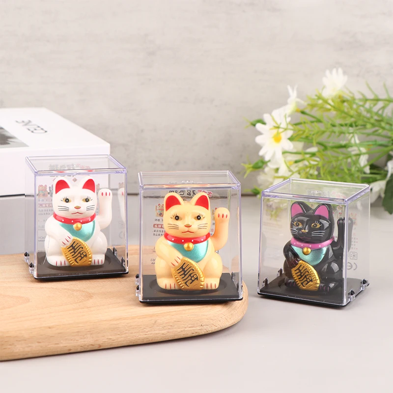 Solar Powered Lucky cat Waving Arm Beckoning Fortune Cat Lucky Cat For Home Office Decoration Accessiores 1 Pc