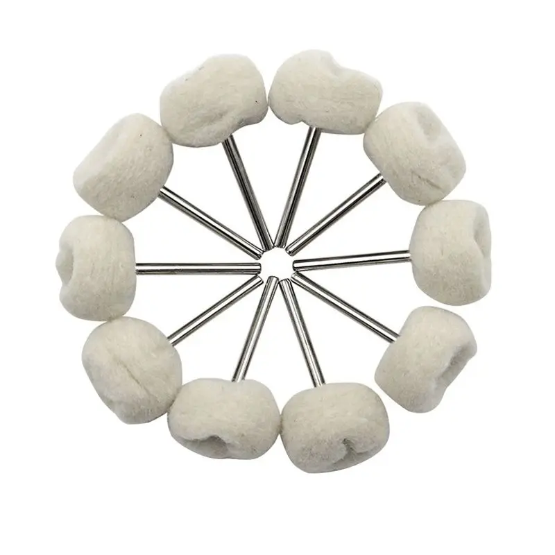 5 ชิ้น Felt บดหัวขัดล้อขัด 3 มิลลิเมตร Shank ด้ายฝ้ายขัดแปรงมินิสําหรับ Dremel Dril หยก