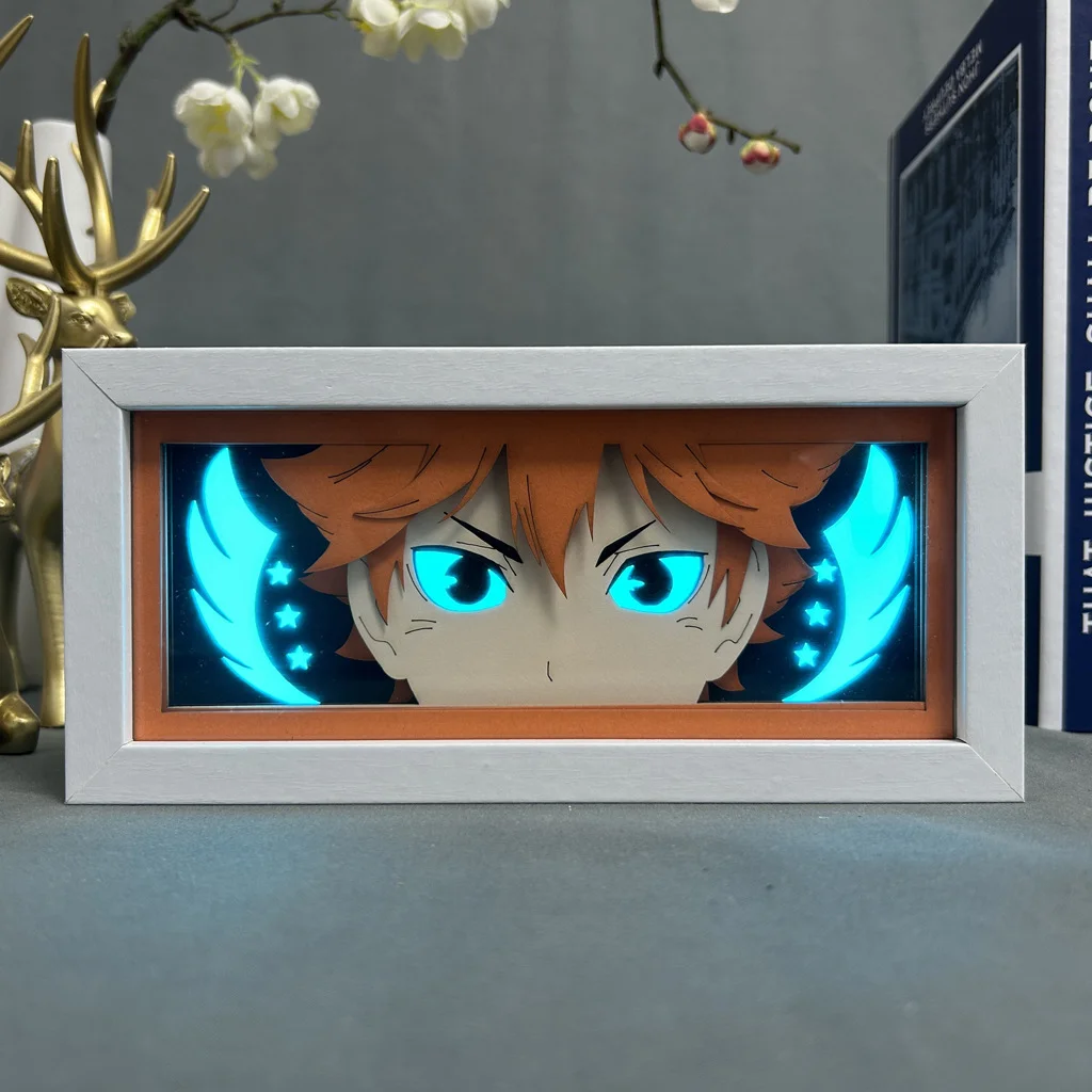 Cartoon Visual Night Lights Shoyo Hinata LED Blue Lock Demon Slayer Tanjirou Lamp Anime Nightlight Color Changing Desk Lamp Gift