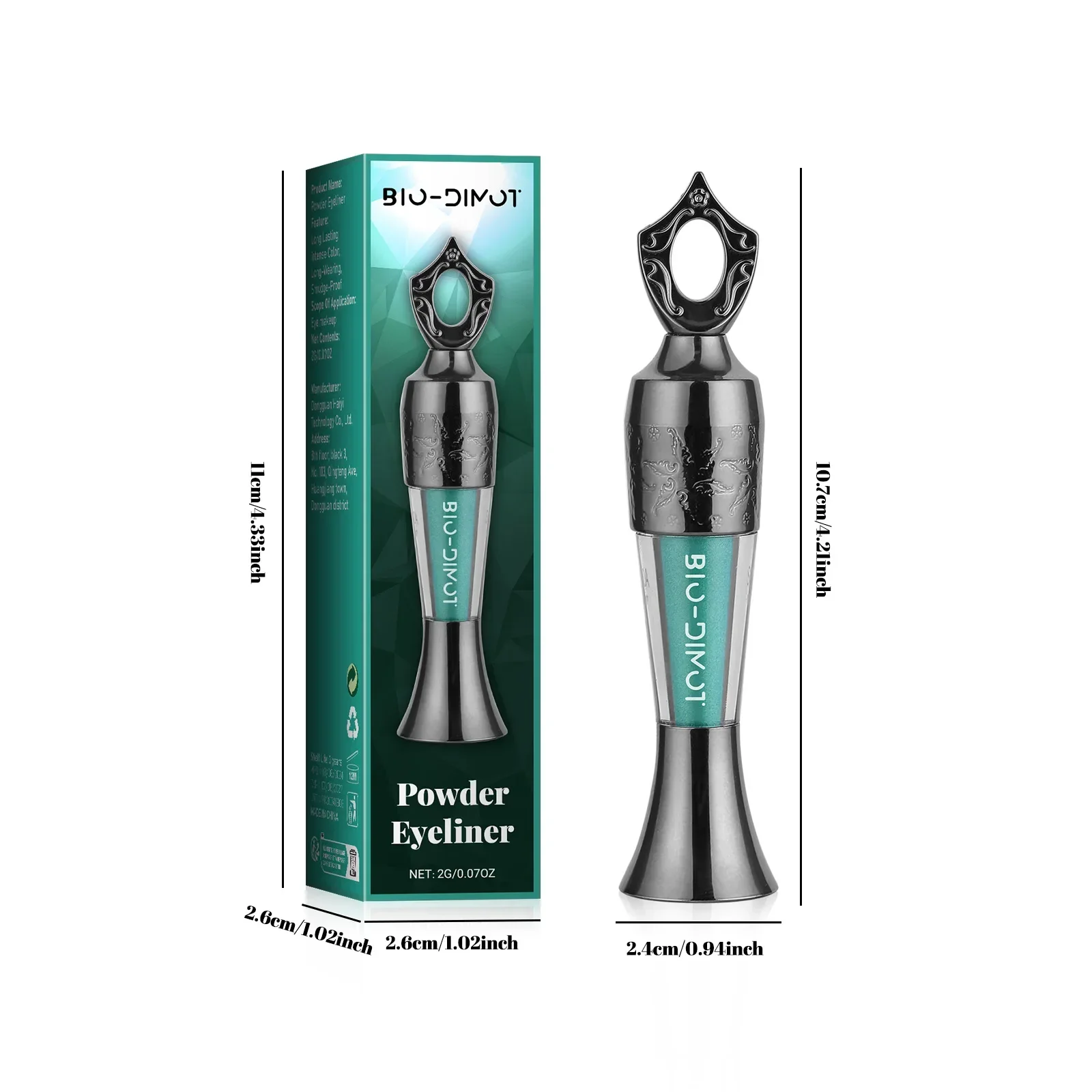 محدد عيون بودرة مقاوم للتلطخ يدوم طويلاً من BIO-DIMOT - مقاوم للماء، متعدد الاستخدام لمظهر العين الطبيعية والجريئة، هدية مثالية لـ