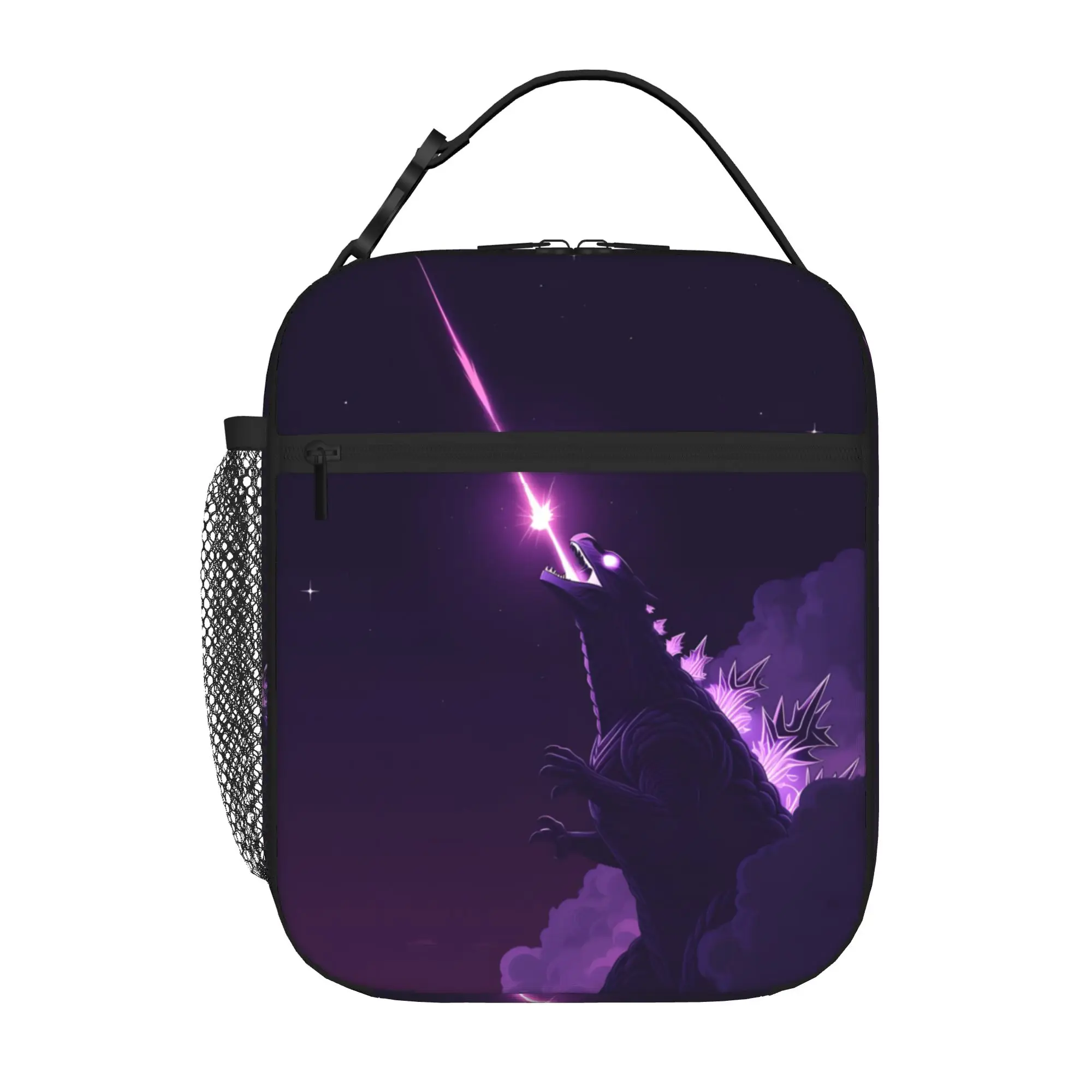 1 Piece Zipper Closure Atomic Ray Storage Bag Pocket Godzilla  School Lunch Food Box Reusable For Lunch Food Bag