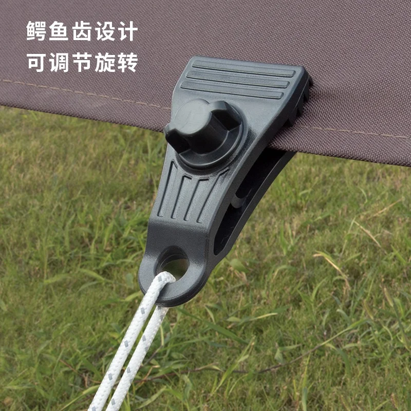 Free Sample Multi Functional Plastic Wind Rope Hook Windproof Fixed Tent Rope Buckle for Outdoor Camping CanopyAwningAccessories