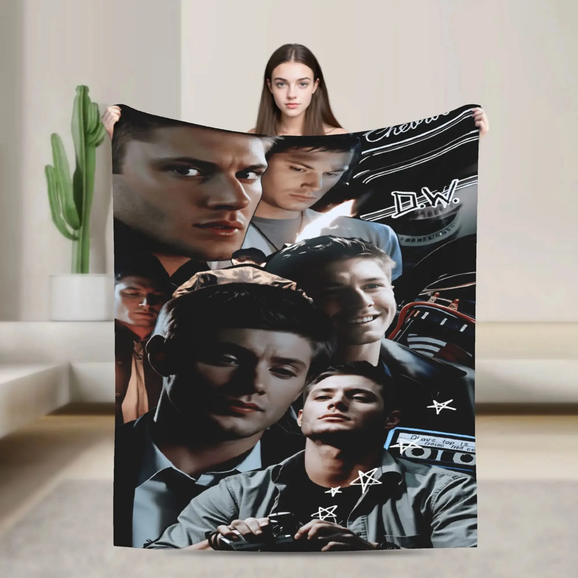 Wincester Printed Blanket, Dean Sam Bro Soft Throw Blanket for Home Bedroom Bed Sofa Travel Office Solid Cover Blanket for Fans