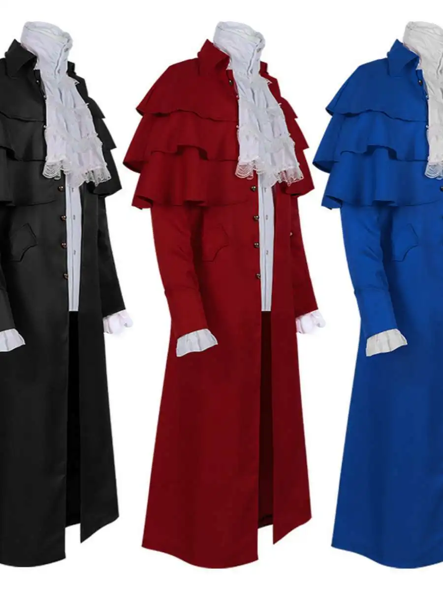 

Средневековая мужская верхняя одежда в стиле ретро, воротник на Хэллоуин, халат священника, пальто, сценический костюм, полиэстер, весенний сезон