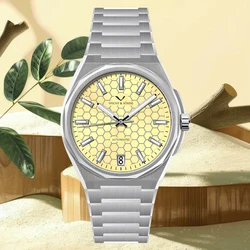 Specht & Söhne New Honeycomb Face Automatic Mechanical Watches For Men Luminous Fashion Steel Watch Reloj Hombre Waterproof 37M