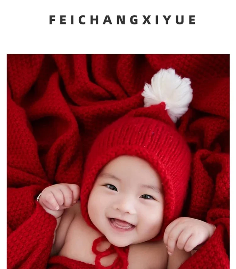 

Childrens Photography Clothing Little Red Riding Hood Theme Babys Hundred Day Old Knitted Carpet Studio Art Photo 아기 코스프레