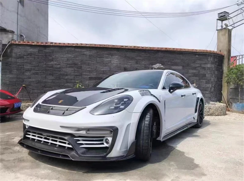 Untuk Porsche Panamera 971 2018 2019 2020 2021 2022 2023 ReaI Kit Spoiler Bibir Bumper Depan Serat Karbon