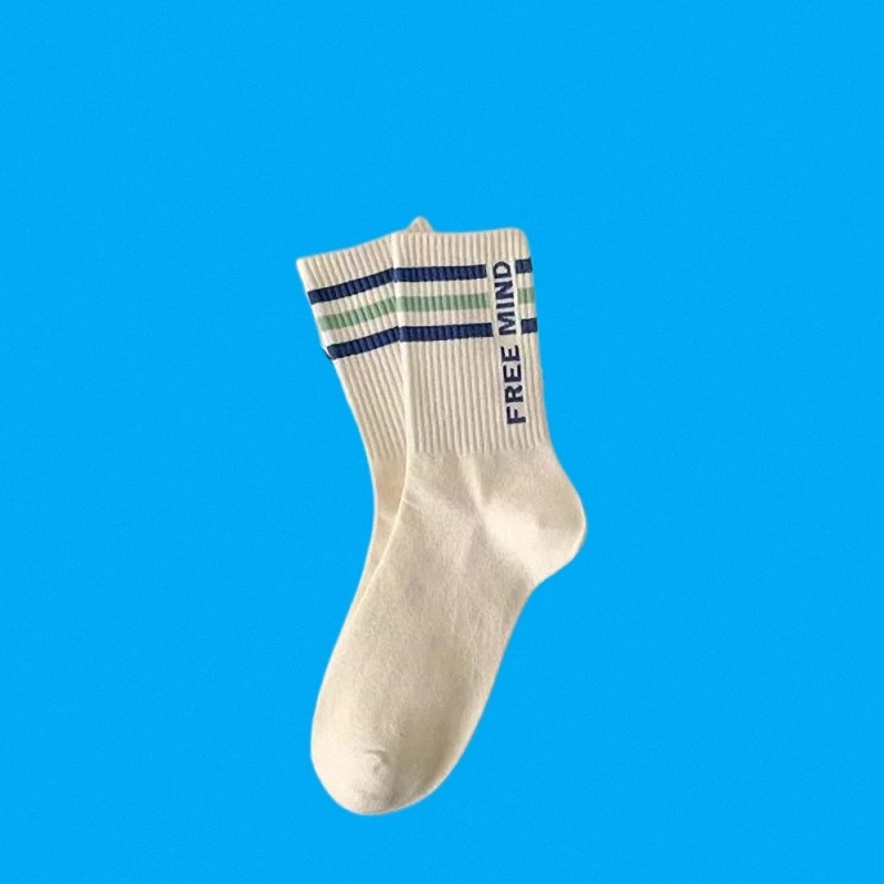 5/10 Pairs Letter Mid-Tube Sports Socks All-match Women's Casual Socks White Socks Women's Spring And Summer Cotton Causal Socks