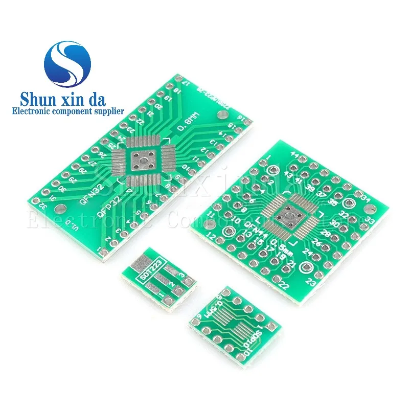 10PCS PCB Board SMD Turn To DIP SOP MSOP SSOP TSSOP SOT23 SOP14 SOP16 SOP8  SOP20 SOP24 SOP28 IC SMT QFN FQFP TQFP 32 44 64 100