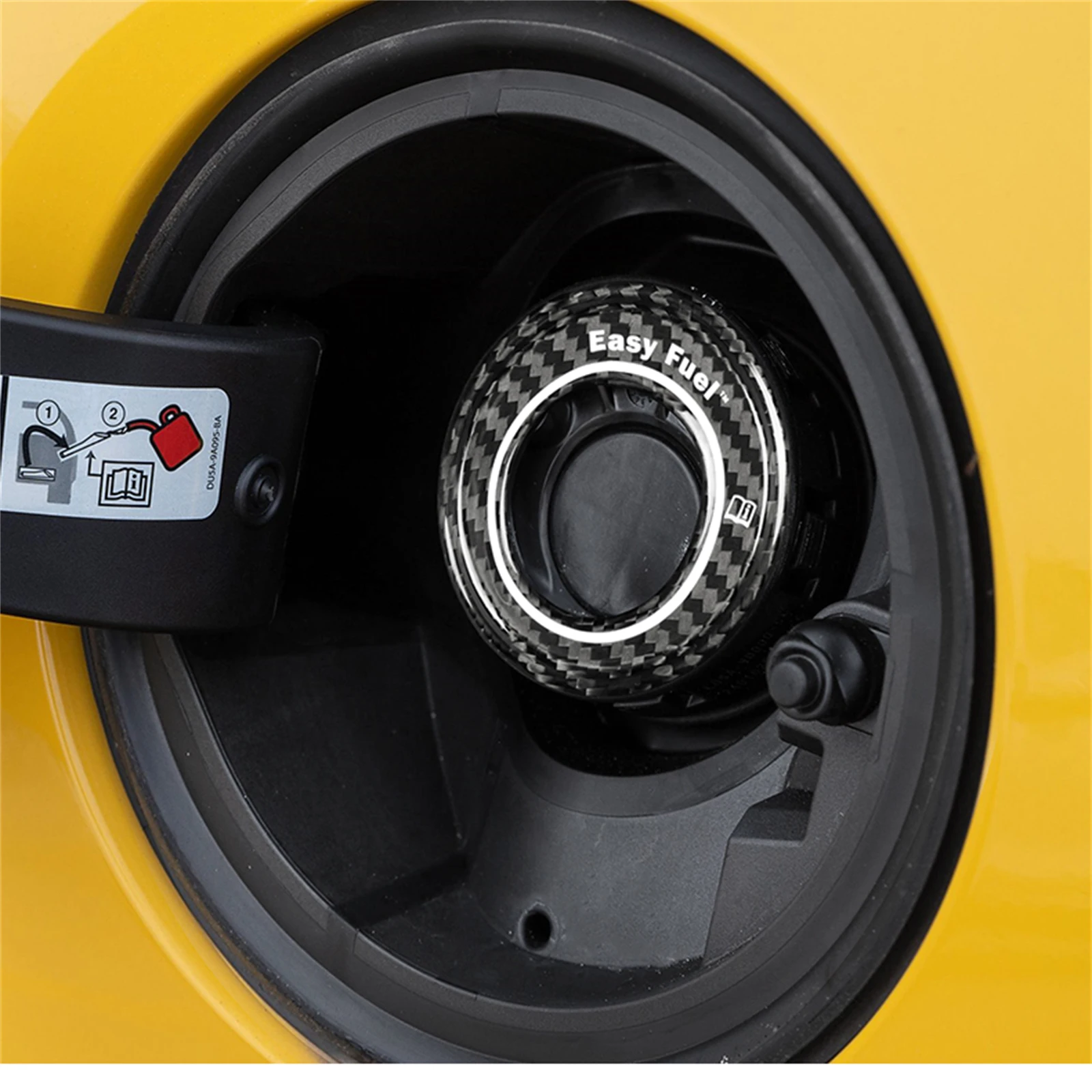 Gas Fuel Tank Cap Trim Decal Cover Carbon Fiber Sticker For Ford Mustang 2024 2025 2026 view 6