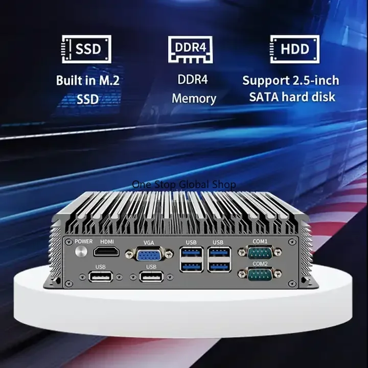 

2024 New Soft Router Mini PC LAN HD and VGA Firewall Appliance for Gaming I3 10110U I5 10210U I7 10510U Fanless 6* I225 2.5G SSD