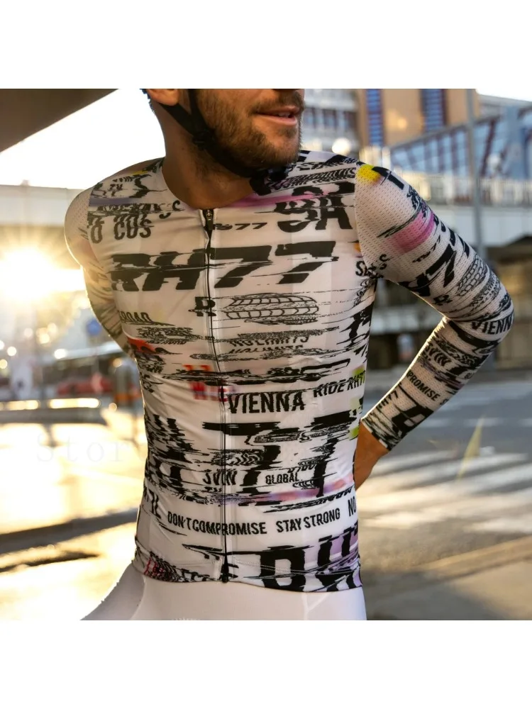 AliExpress NONE RH77 Thin Long sleeves Cycling Jersey Men MTB Road Bicycle Shirt Pro Team Bike Clothes High Quality Team mountain Custom Logo