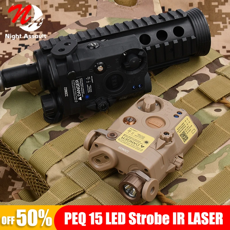 

WADSN Airsoft UHP AN PEQ-15 PEQ15 LA5C Red Dot Green Blue IR Fill Light Laser Indicator Weapon Scout Light LED Strobe Flashlight