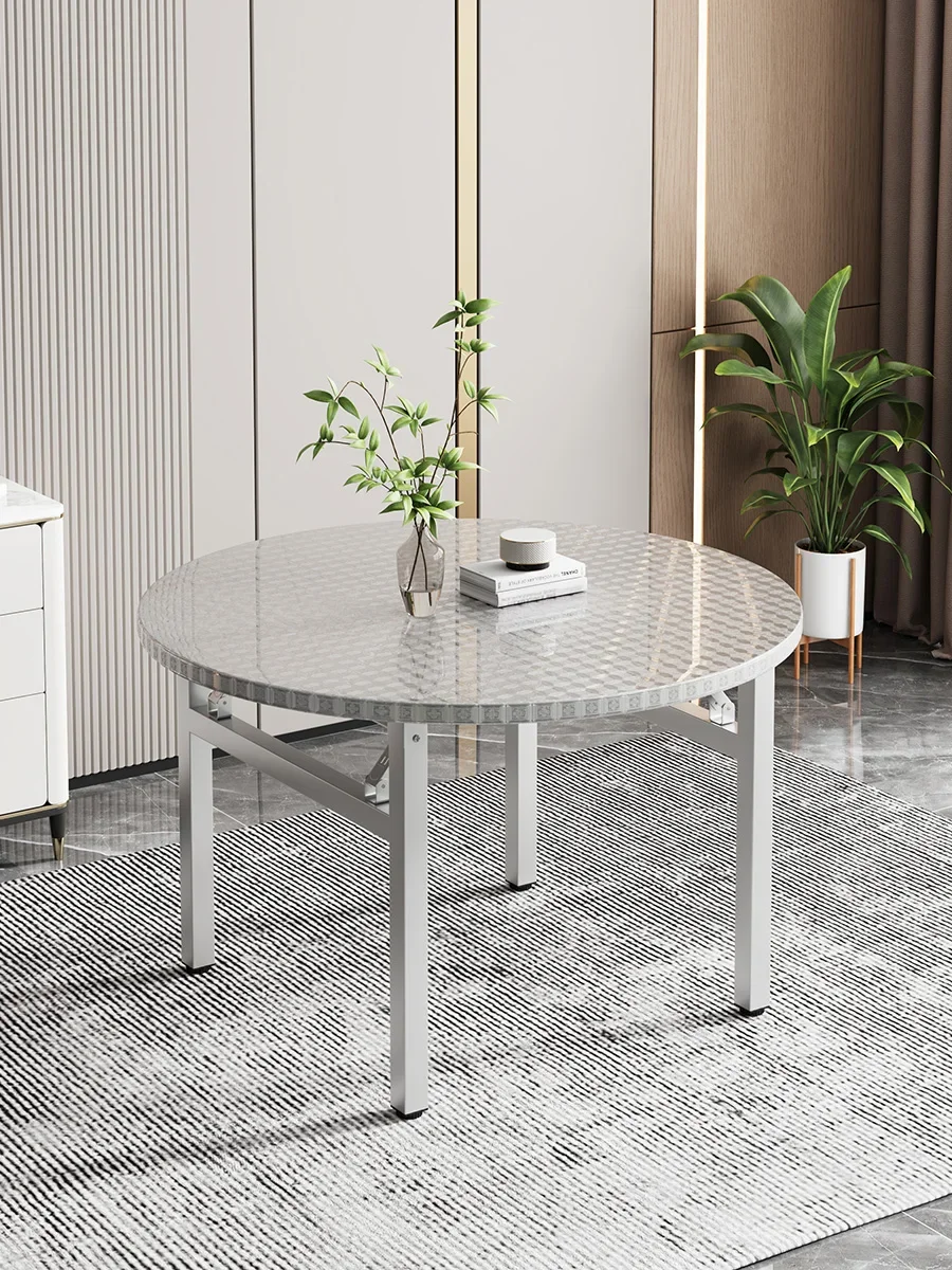 Stainless steel folding dining table, home outdoor table and chair stall