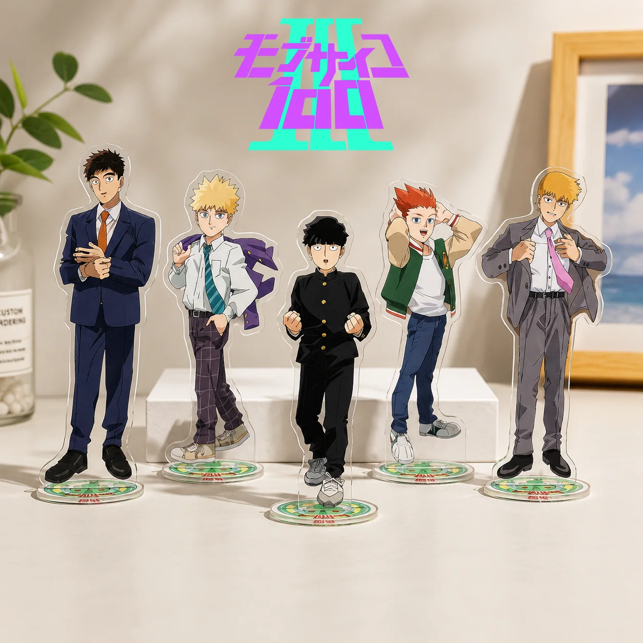 Mob Psycho 100 Series 2026 Newest Acrylic Stand Shigeo Reigen Teruki Suit Uniform Figure Nice Gift For Anime Fans Keychain