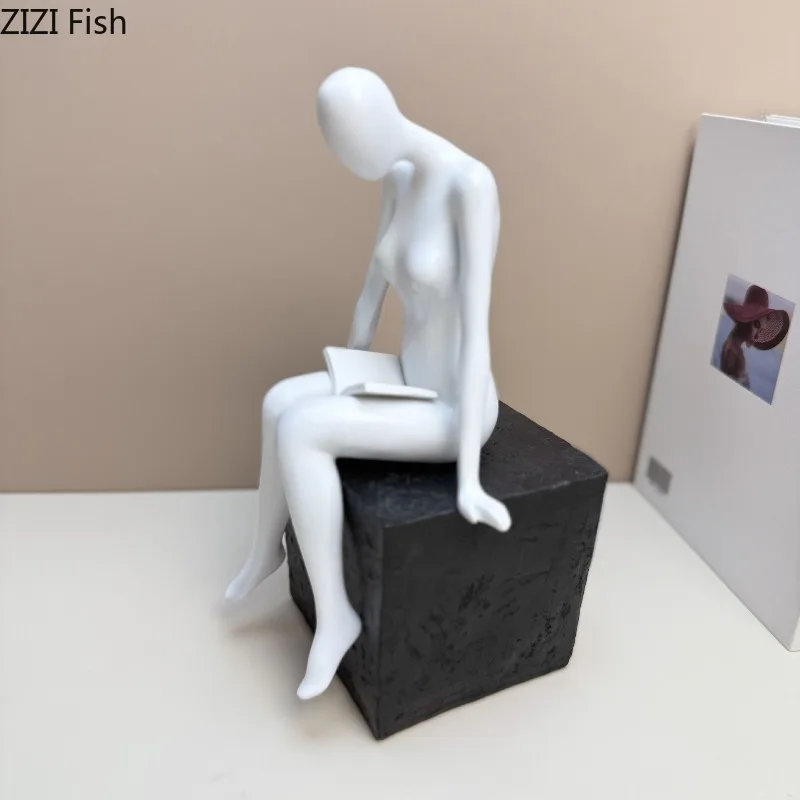 

Женская статуя для чтения, украшения для персонажей, скульптура для девочек из смолы, дисплей, фигурки, модель, аксессуары для дома, украшения, ремесла, подарки